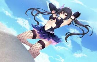 Wallpaper The Sky Pose Skirt Girl Hyperdimension Neptunia