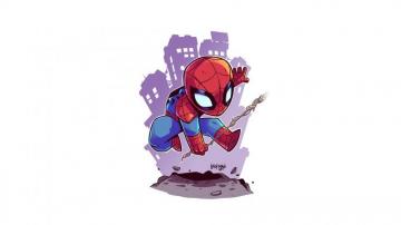 Spider Man Superhero White Background Simple Artwork