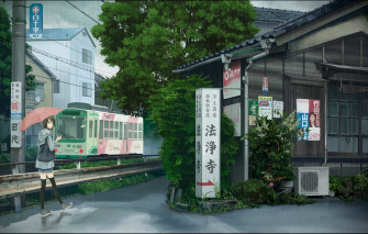 Wallpaper Rain Sign Street Home Post Umbrella Japan Girl