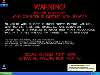 Warning You Re In Danger Desktop Wallpaper Hijack Virus