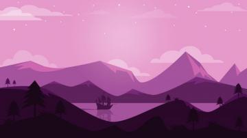 Purple Scene Landscape Minimal 4k Minimalist