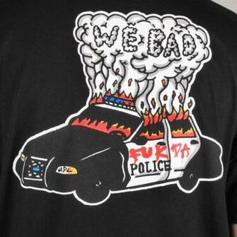 Rip N Dip We Bad Fck Da Police Skate T Shirt Black P16574
