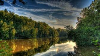 Wallpaper River Germany Landscape Hessen