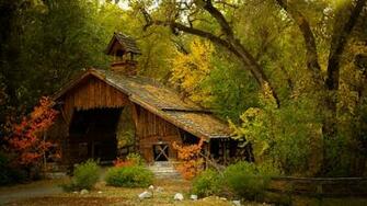 Landscape Fog House Tree UltraHD 4k Wallpaper Background