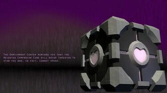 Weighted Companion Cube 1080p Wallpaper By Endarkened