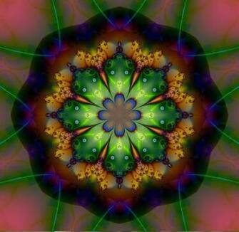 Vicky Brago Mitchell Ornament With Image Fractal Art