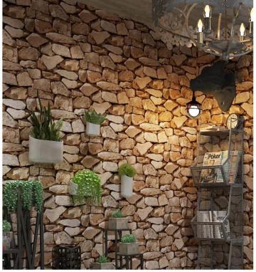 Amazon Jlrqy Wallpaper Retro 3d Stone Pattern Simulation Wall