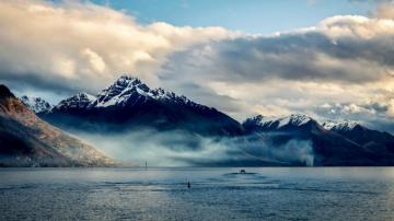 Wallpaper New Zealand Sea Mountains Sky