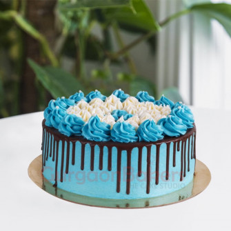 A Lovey Dovey Blue Cake Online Order In Gurgaon