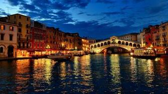 Venice At Night HD Wallpaper Background Image