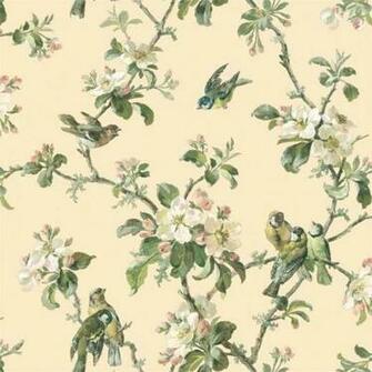 Cream Brown Birds Of Versailles Qe58322 Wallpaper Traditional