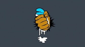 Wallpaper Smurfs Smurf Hand Minimalism