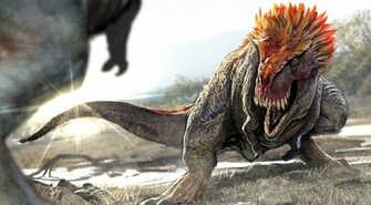 Sun Furious Grass Art River Dinosaur Wallpaper Background