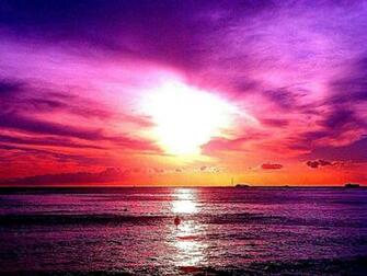 Purple Ocean Sunset HD Wallpaper Background Image