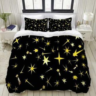 Amazon Migaga Duvet Cover Set Shining Stars On Black