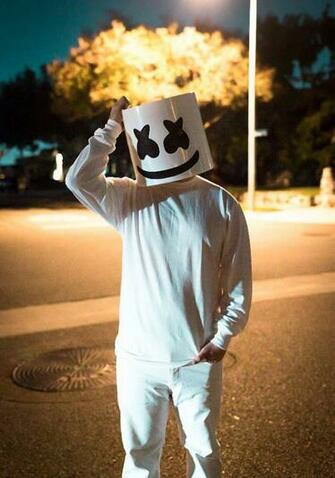 Marshmello Dj Costume Head Halloween Led Mellogang