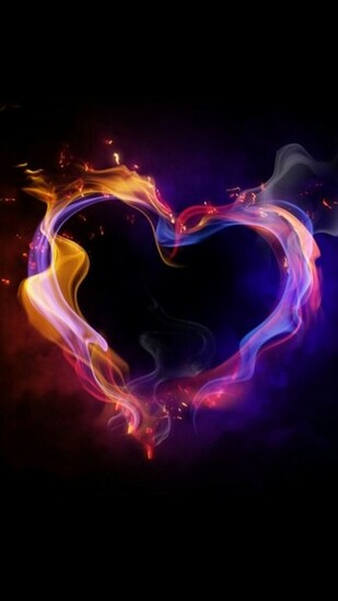 Colorful Love Heart Of Smoke Wallpaper iPhone