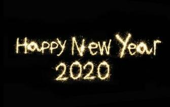 Wallpaper Happy New Year Fireworks Black Background