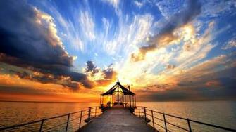 Pier At Dusk Sunrise X