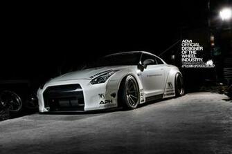 Liberty Walk Nissan Gt R White Bodykit Dark Cars Wallpaper