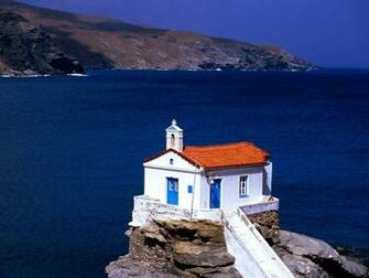 Chapel Of Panagia Thalassini In Andros Greece Widescreen