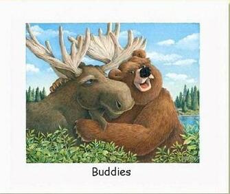 Moose And Bear Buddies
