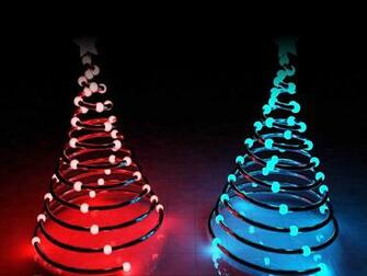 Springy Christmas Tree With Lights Ppt Background For Your