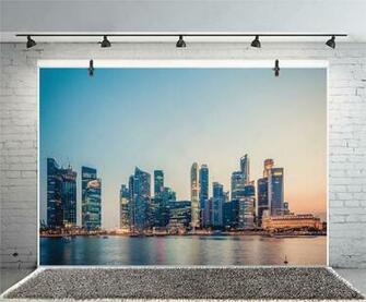 Amazon Lfeey Singapore City Skyline Photo Backdrop