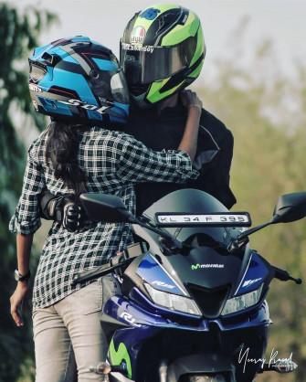 Bike Lovers Couple Riders Wallpaper HD