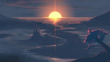 Wallpaper Digital Art Sunset