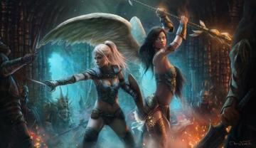 Girl Fight Fantasy Art Wallpaper Teahub Io
