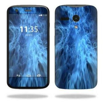 Decal For Motorola Moto G Wrap Cover Sticker Skins Blue Mystic Flames