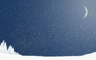 Winter Night Wallpaper Moon Artwork