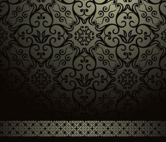 Sleek Dark Floral Swirl Background Grey Border