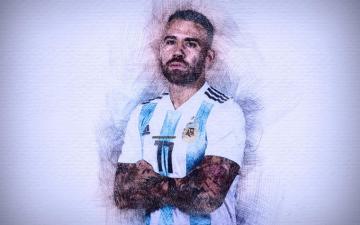 Wallpaper 4k Nicolas Otamendi Artwork Football