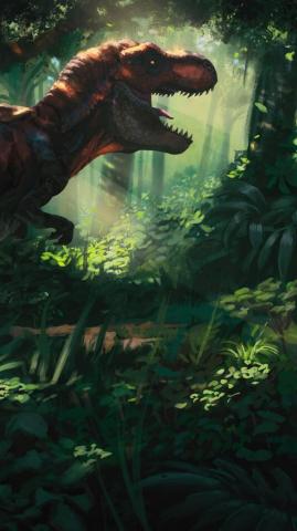 Wallpaper Tyrannosaurus Dinosaur Jungle