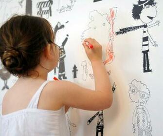 They Even Have A Wallpaper Design Meant For Coloring On The Walls