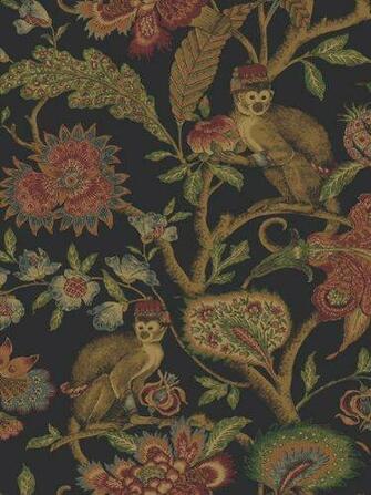 Raymond Waites American Vintage Wallpaper Ebony Belize