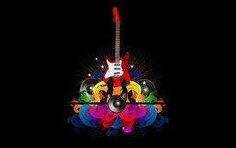 Color Guitar Abstract Graphic Wallpaper