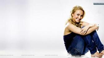 Hayden Panettiere Sitting In Blue Jeans And Top Wallpaper
