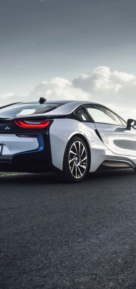 Bmw I8 Rear Road Wallpaper