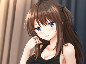 Wallpaper Brunette Anime Girl Model Hot