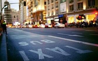 City Street Background Madrid Spain HD