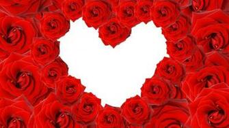 Red Roses In A Heart Shape On White Background Wallpaper