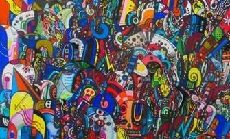 Indie Art Wallpaper Bangkok Blue Velvet