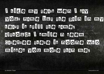 Hide My Tears Wen I Say Your Name But The Pain In Heart