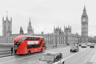 London Bus Black And White Photography With Color