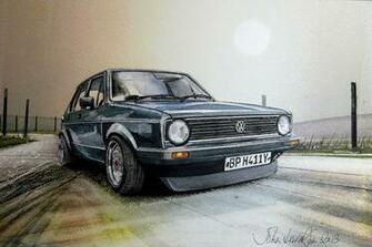 Photos Volkswagen Vw Golf Ii Gti Automobile Painting Art