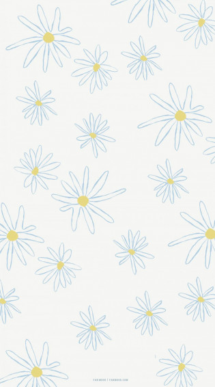 Cute Spring Wallpaper For Phone iPhone Blue Daisy