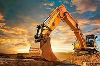 Sunset Excavator Background Image Rent Nation